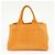 Borsa Tote PRADA Canapa Triangle Logo Canvas Arancione 1BG642 - vista 2