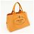 Borsa Tote PRADA Canapa Triangle Logo Canvas Arancione 1BG642 - vista 4