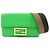 Borsa a spalla Fendi Flat Baguette in pelle Verde Marrone 8BS039