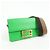 Borsa a spalla Fendi Flat Baguette in pelle Verde Marrone 8BS039 - vista 4