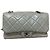 Chanel Flap Bag aus gestepptem Leder Hellblau