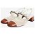 Miu Miu Décolleté slingback in tela neutra e marrone con catena e perle - taglia EU 37.5 - vista 2