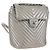 CHANEL V Stitch Backpack Leather Silver CC