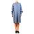 Loewe Abito lungo in lino anagramma a maniche lunghe blu - size