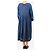 Autre Marque Marineblau gestreiftes Leinen-Midikleid - Größe S - Ansicht 2