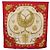 Hermès HERMES Carre 90 Scarf Silk Red Beige  LES CAVALIERS D'OR