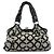 Coach 13441 Borsa Tote Signature Kiss-Lock Grey Black - vista 3