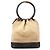 Gucci 106294 Borsa a secchiello in camoscio beige con manico in legno