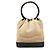 Gucci 106294 Borsa a secchiello in camoscio beige con manico in legno - vista 3