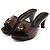 Yves Saint Laurent Mules Muse de piel marrón con tacón de madera EU 38