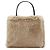 Gucci Borsa Tote Horsebit in pelliccia beige