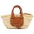 Chloé Borsa Cesto Marcie in Pelle e Raphia Beige