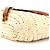 Chloé Borsa Cesto Marcie in Pelle e Raphia Beige - vista 9