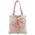 Yves Saint Laurent Borsa Tote YSL in tela beige e pelle rosa