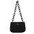 Prada B6436 Borsa a tracolla in nylon Tessuto Swing nera con catena
