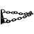 Prada B6436 Borsa a tracolla in nylon Tessuto Swing nera con catena - vista 11