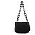 Prada B6436 Borsa a tracolla in nylon Tessuto Swing nera con catena - vista 3