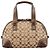 Coach Borsa Bowling Signature Turnlock Beige Brown F13977 - vista 3