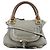 Chloé Borsa 2-Way Marcie in pelle borchiata grigia