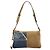 Dolce & Gabbana Borsa a spalla patchwork in denim e camoscio blu e beige Primavera 2002