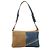 Dolce & Gabbana Borsa a spalla patchwork in denim e camoscio blu e beige Primavera 2002 - vista 3