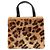 Loewe Mini borsa tote in pony hair con stampa leopardata marrone e nera