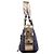 Chloé Borsa Tote in denim blu navy e pelle argentata con logo - vista 2