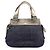 Chloé Borsa Tote in denim blu navy e pelle argentata con logo - vista 3