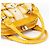 Céline Borsa Tote beige gialla effetto croc embossed - vista 11