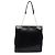 Prada Borsa Tote in nylon e pelle di vitello nera con catena - vista 3