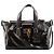 Marc Jacobs Borsa Tote in pelle verniciata marrone scuro con manico croc