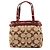 Coach 12466 Borsa Tote Hamptons in pitone beige e bordeaux - vista 3