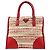 Prada Borsa Tote in tweed di lana inglese rossa e beige Autunno 2000