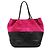 Chloé Borsa tote in pelle scamosciata rosa e nera con nappe - vista 3