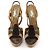Yves Saint Laurent Sandali platform slingback in pelle scamosciata Taupe - vista 2
