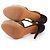 Yves Saint Laurent Sandali platform slingback in pelle scamosciata Taupe - vista 3