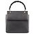 Gucci Anthrazitfarbene Lederhandtasche mit Bamboo-Griff