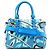 Emilio Pucci Blau abstrakte Leder Mini Boston 2-Way Tasche