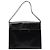 Prada B7494 Mala de Ombro em Pele Vitello Preta com Fivela