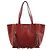 Chloé Borsa Tote in pelle bordeaux con zip laterale e nappina