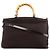 Bamboo Gucci Saco Tote 2-Way em nylon acolchoado castanho com bambu