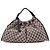 Gucci Borsa a Spalla Arricciata 76554 Pink Black GG Canvas