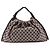 Gucci Borsa a Spalla Arricciata 76554 Pink Black GG Canvas - vista 3