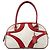 Prada Borsa Bowling B11334 in pelle traforata bianca e rossa