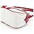 Prada Borsa Bowling B11334 in pelle traforata bianca e rossa - vista 11