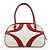 Prada Borsa Bowling B11334 in pelle traforata bianca e rossa - vista 3