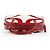 Prada Borsa Bowling B11334 in pelle traforata bianca e rossa - vista 4