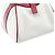 Prada Borsa Bowling B11334 in pelle traforata bianca e rossa - vista 9