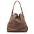 Chloé Borsa a secchiello in pelle marrone con coulisse - vista 3