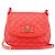 Marc Jacobs Bolsa Crossbody de Couro Matelassado Vermelha com Fivela e Corrente